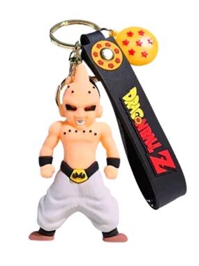 Majin Buu Figure Keychain with Black Strap